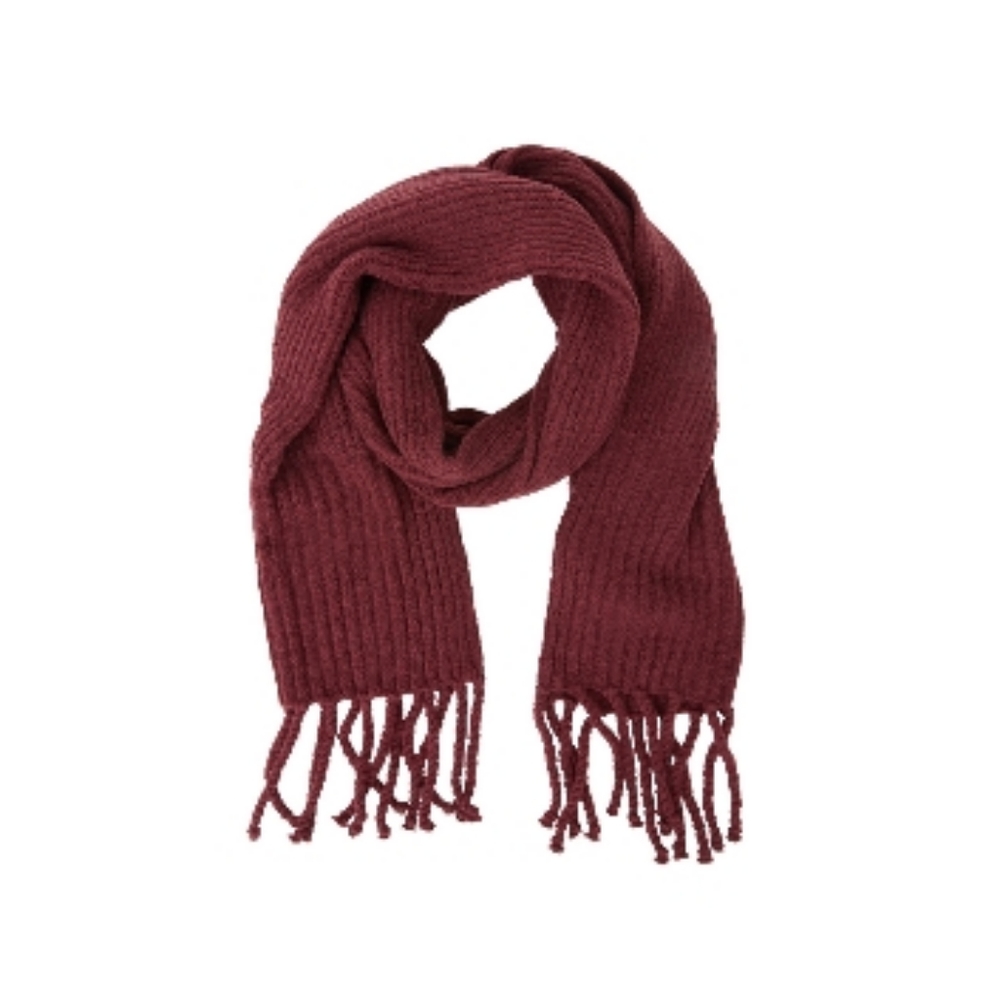 Plush Apparel Extra Soft Chunky Ribbed Scarf in Burgundy